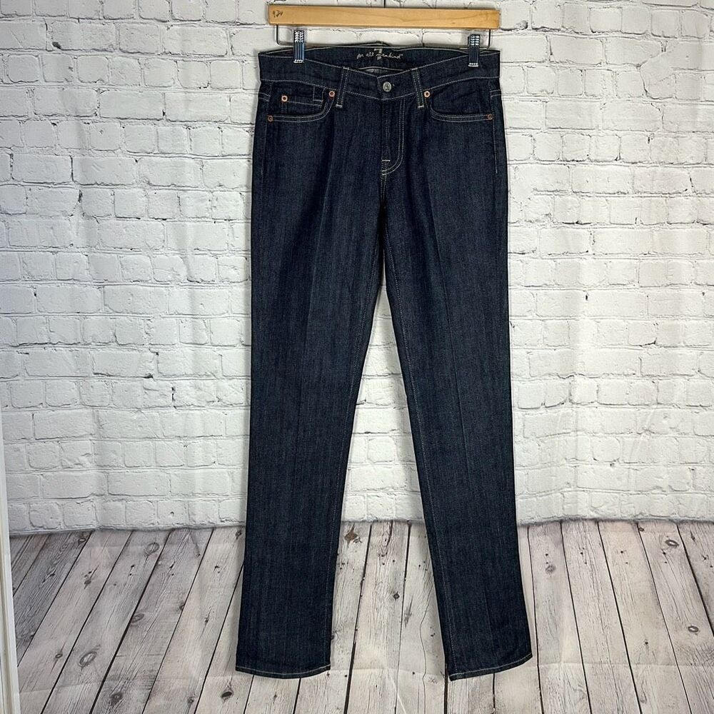 7FAM‎ 7 For All Mankind Dark Wash Blue Denim Roxy Skinny Jeans Women's Size 28